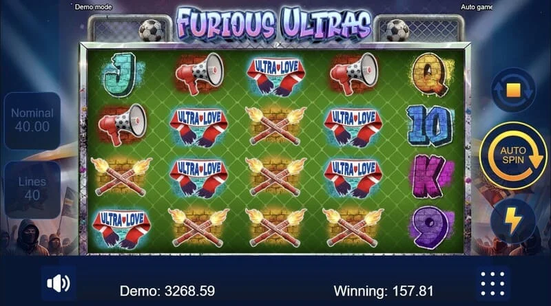 Furious Ultras - main game screen with tribune